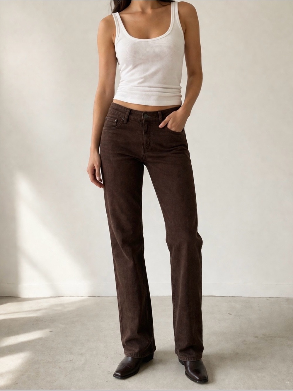 NYDJ Brown Jeans Size 12 High Rise Straight Made in USA